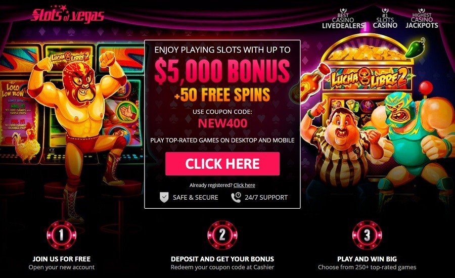 Slots of Vegas casino welcome Norulesbonus