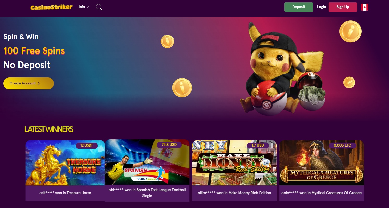 CasinoStriker Welcome Bonus And 200 Free Spins | New Casino